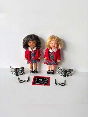 Vintage Kelly Dolls lot of 2 - school themed